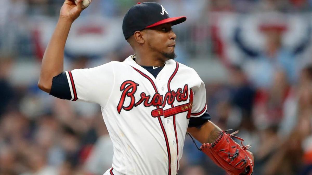 Atlanta Braves starting pitcher Julio Teheran works in the first inning of a baseball game against the Washington Nationals on April 3 in Atlanta.