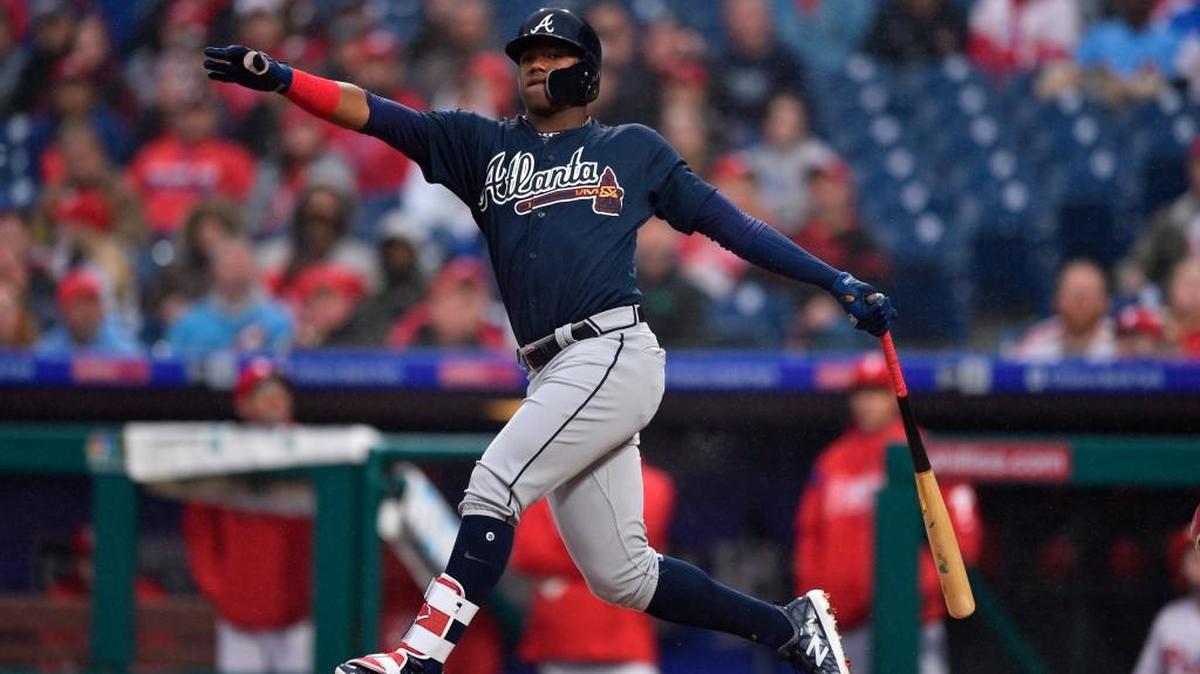 The Atlanta Braves' Ronald Acuna Jr., in action against the Philadelphia Phillies on April 27, is a key component of the Braves’ rebuilding effort.