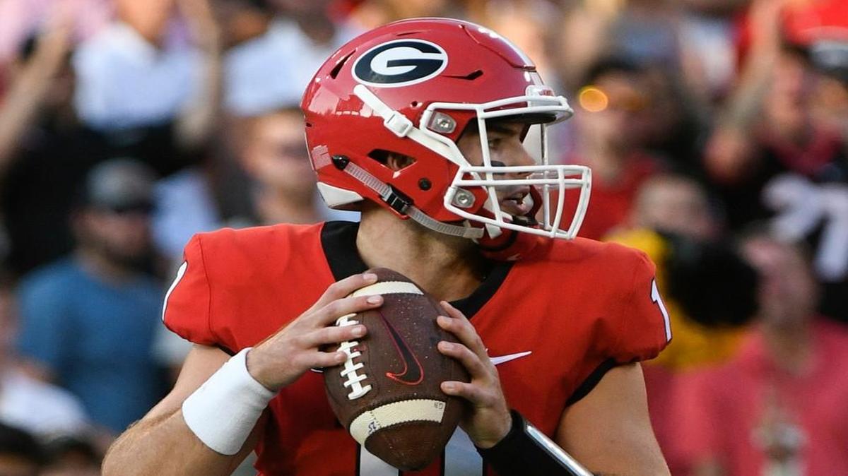 FILE - In this Sept. 2, 2017, file photo, Georgia quarterback Jake Fromm drops back to pass during the first half of an NCAA college football game against Appalachian State, in Athens, Ga. Freshman Jake Fromm flourished in a relief role in his debut for No. 15 Georgia, but now comes a different test. Fromm's first start comes Saturday at No. 24 Notre Dame _ and his teammates insist he packs the resolve needed to handle the challenge.