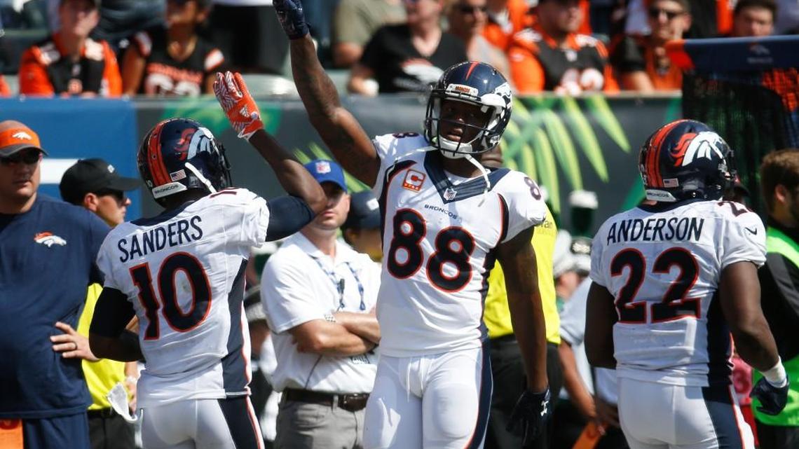 Demaryius Thomas (88) and the Denver Broncos are 3-0.
