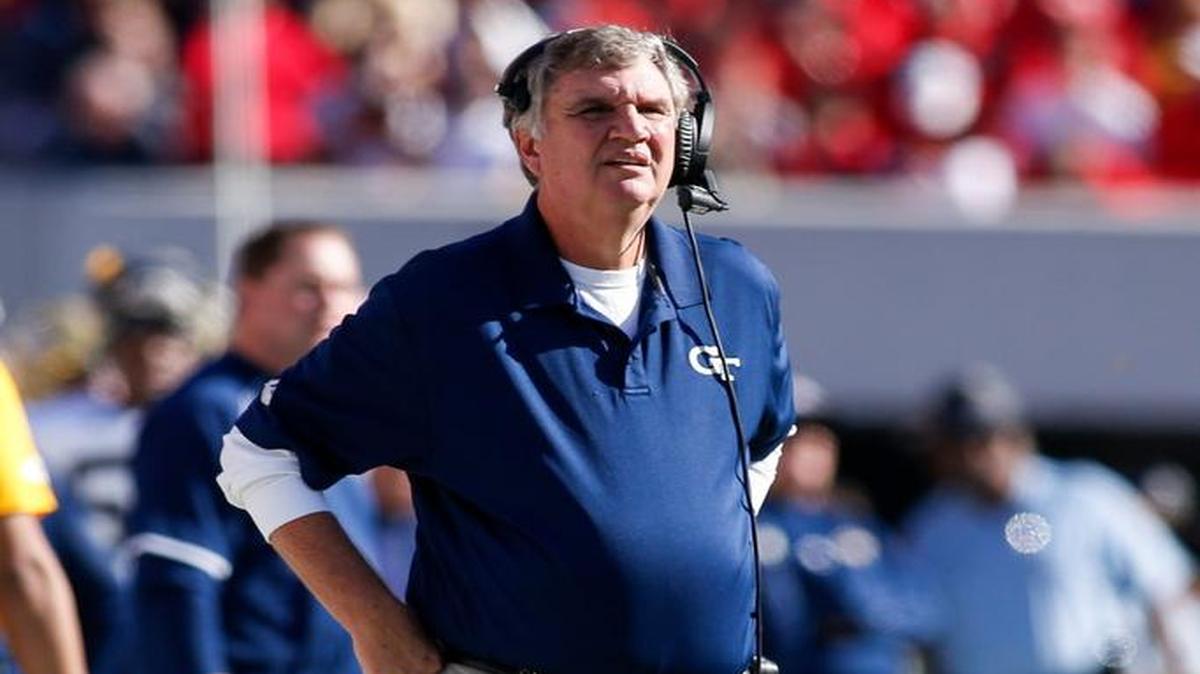 Georgia Tech head coach Paul Johnson’s Yellow Jackets beat Georgia on Saturday.