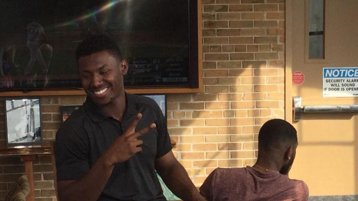 Kyle Lewis relaxes with friends and family prior to Thursday’s Major League Baseball draft.