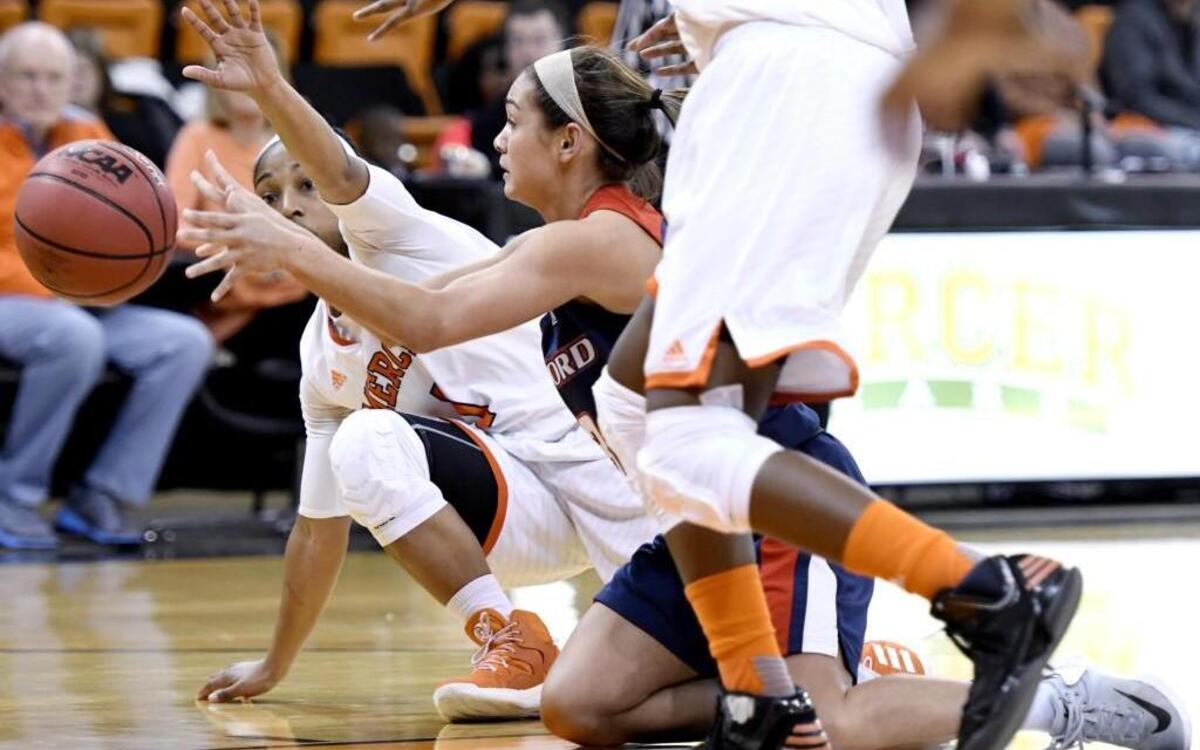 Mercer guard Sydni Means (1) and the Bears host Western Carolina on Thursday.