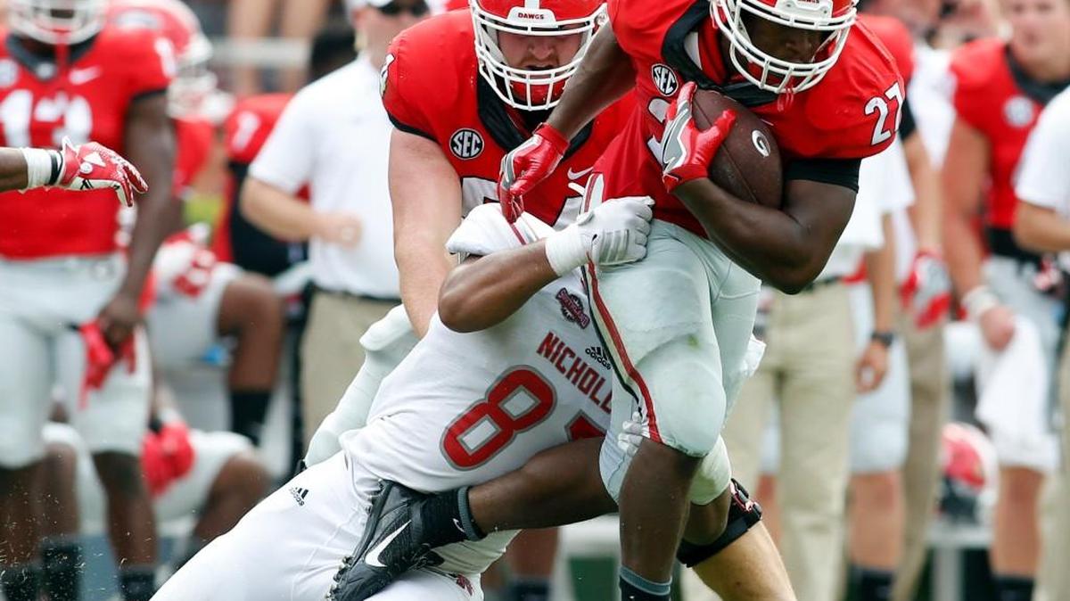 Georgia running back Nick Chubb (27) and the Bulldogs host Vanderbilt on Oct. 15.