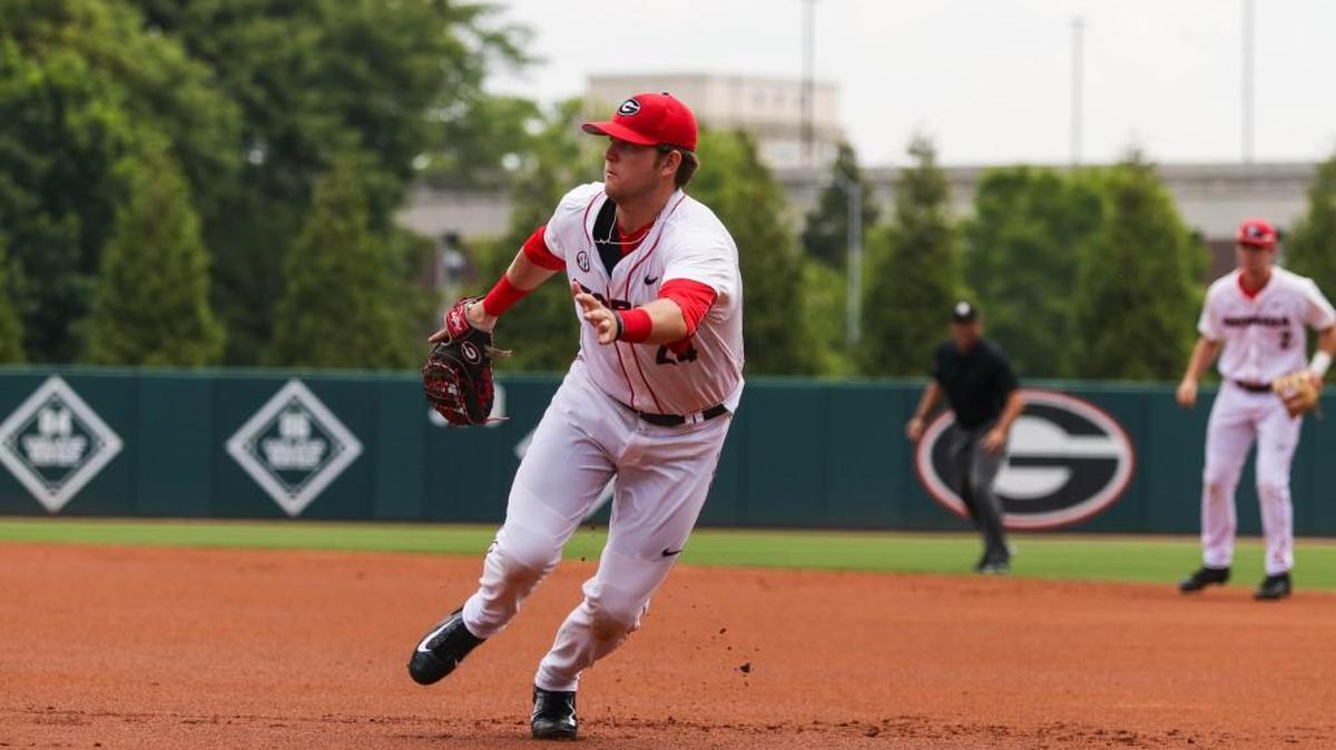 Georgia first baseman Adam Sasser (24) and the Bulldogs face Mississippi State on Tuesday in the SEC Tournament.