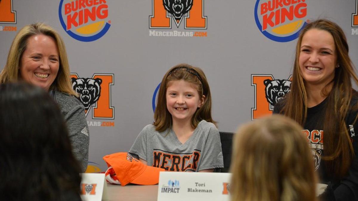Eight-year-old McKenna Moon from Perry signed with Mercer’s lacrosse team this week through Team IMPACT.