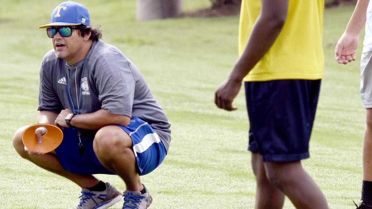 Tattnall Square head coach Chance Jones oversees practice.