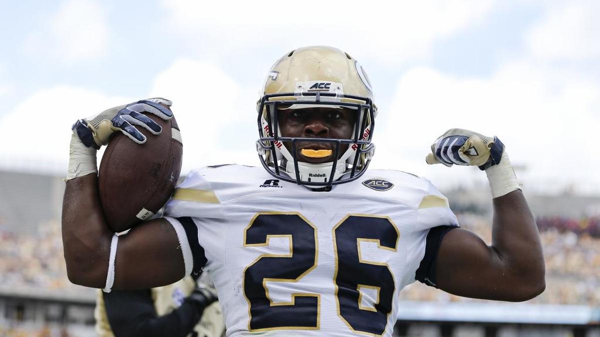 Georgia Tech running back Dedrick Mills and the Yellow Jackets travel to Georgia on Saturday.