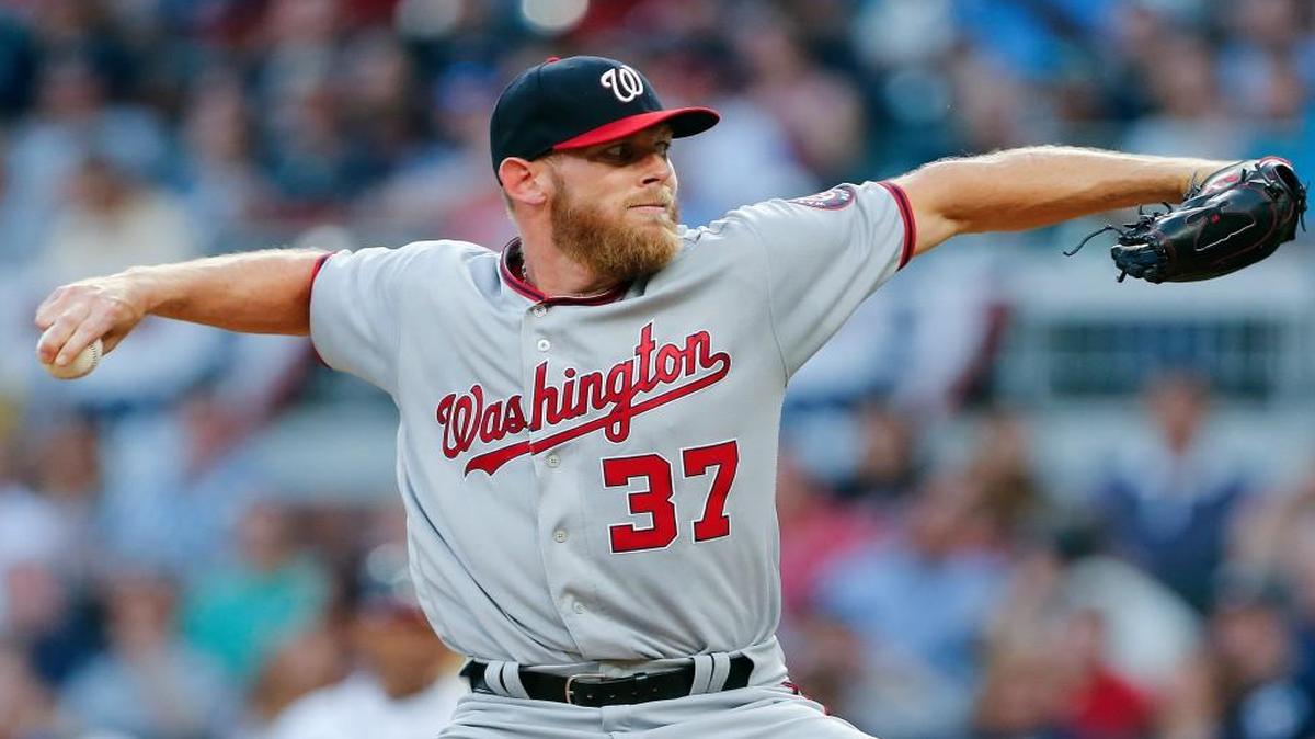 Washington starting pitcher Stephen Strasburg (37) and the Nationals beat Atlanta on Thursday.