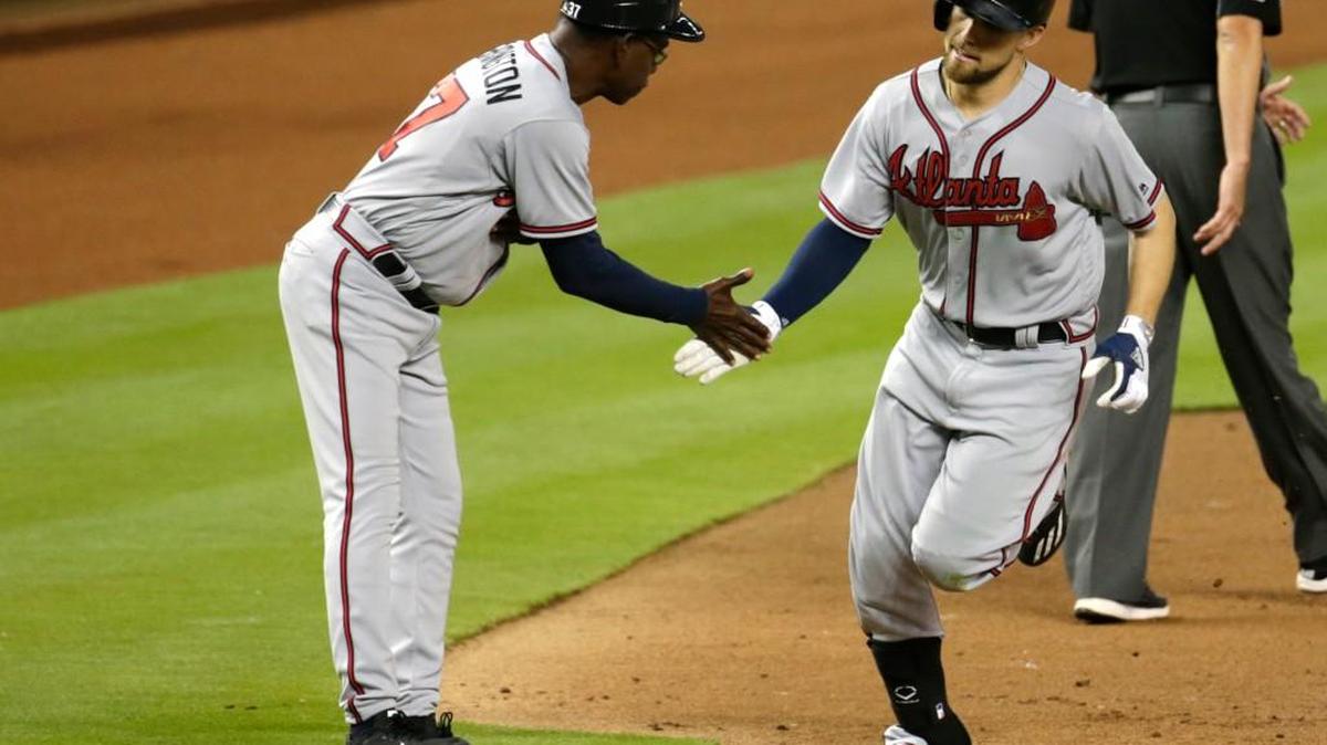 Atlanta’s Ender Inciarte, right, had two home runs Wednesday.
