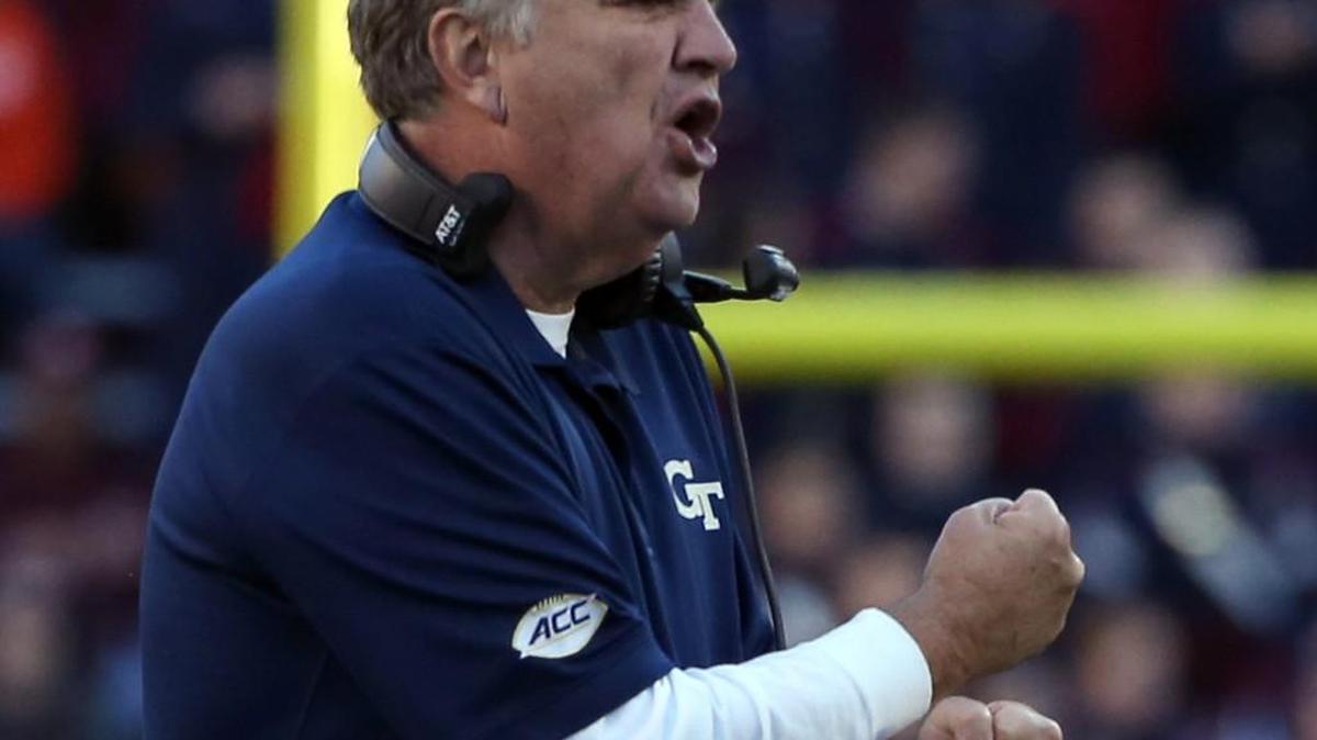 Georgia Tech head coach Paul Johnson’s Yellow Jackets travel to Georgia on Saturday.