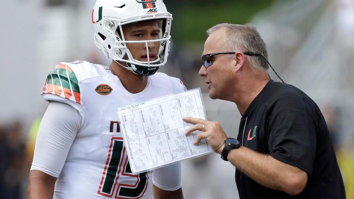Miami head coach Mark Richt, right, and the Hurricanes face Georgia Tech on Saturday.